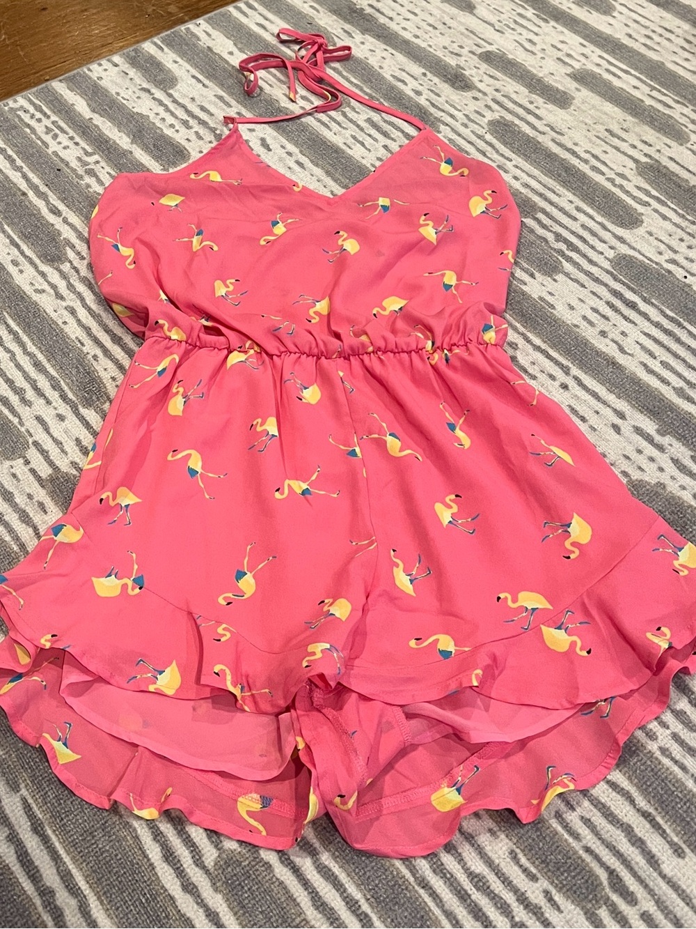 Buddy Love Pink Flamingo Halter Romper